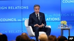 Sekretari amerikan i Shtetit, Antony Blinken duke folur në takimin e Këshillit mbi Marrëdhëniet me Jashtë, Nju Jork. 