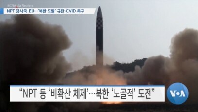 [VOA 뉴스] NPT 당사국·EU…‘북한 도발’ 규탄·CVID 촉구