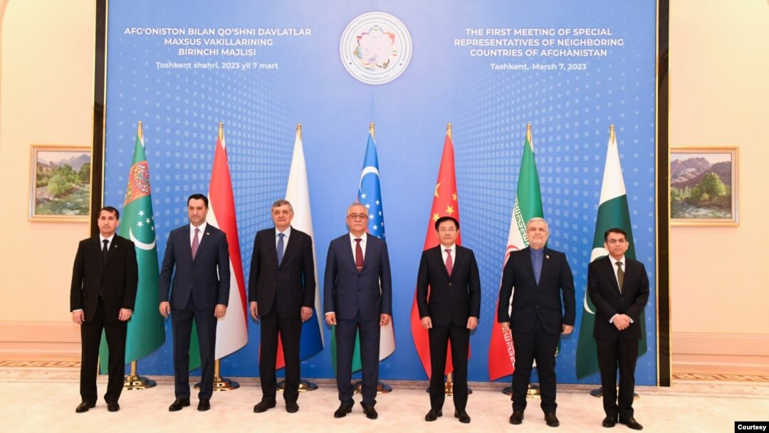 Chapdan Turkmaniston, Tojikiston, Rossiya, O'zbekiston, Xitoy, Eron va Pokiston maxsus vakillari, Toshkent, 7-mart, 2023 