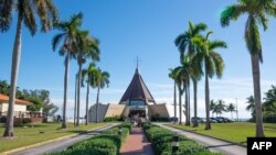 Nuestra Señora de la Caridad ('Ermita de la Caridad') aparece fotografiada el 22 de diciembre de 2018 en Miami, uno de los lugares más importantes para la comunidad católica cubana en Estados Unidos.
