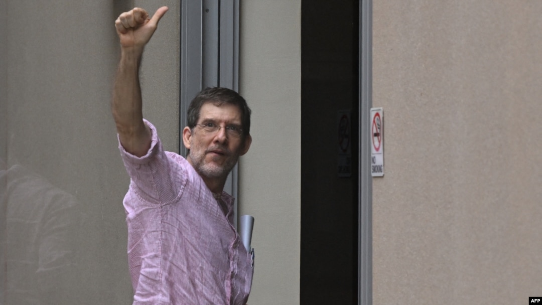 FILE - La Prensa CEO Juan Lorenzo Holmann arrives at a hotel in Herndon, Virginia, on Feb. 9, 2023, after being released by the Nicaraguan government.