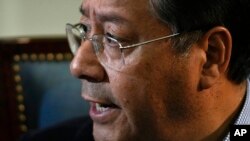 Bolivia's President Luis Arce speaks during an interview at the government palace, in La Paz, Bolivia, June 28, 2024, two days after army troops stormed the palace in what Arce called a coup attempt.