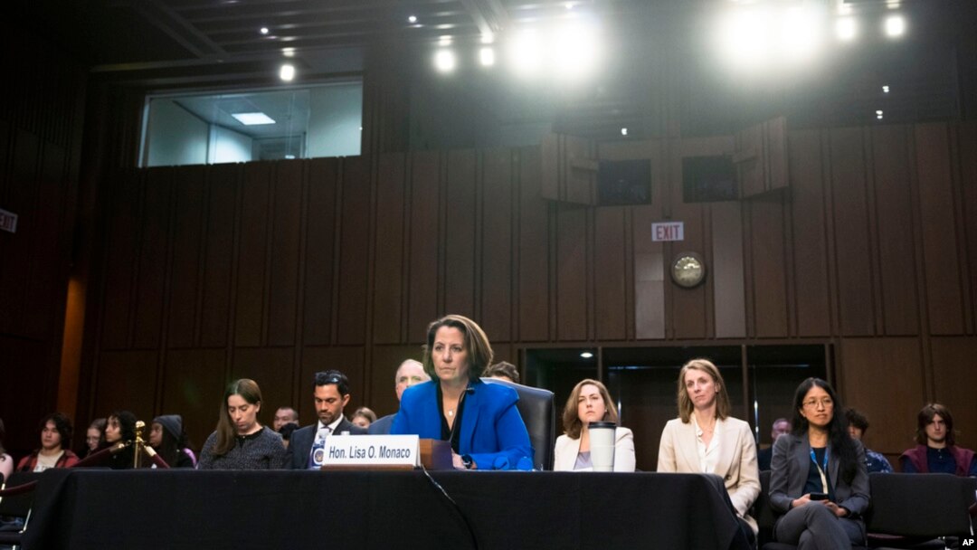 Deputy Attorney General Lisa Monaco testifies before the Senate Judiciary Committee on Capitol Hill in Washington, April 19, 2023.
