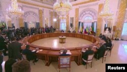African leaders meeting with Russian President Vladimir Putin in Saint Petersburg, Russia