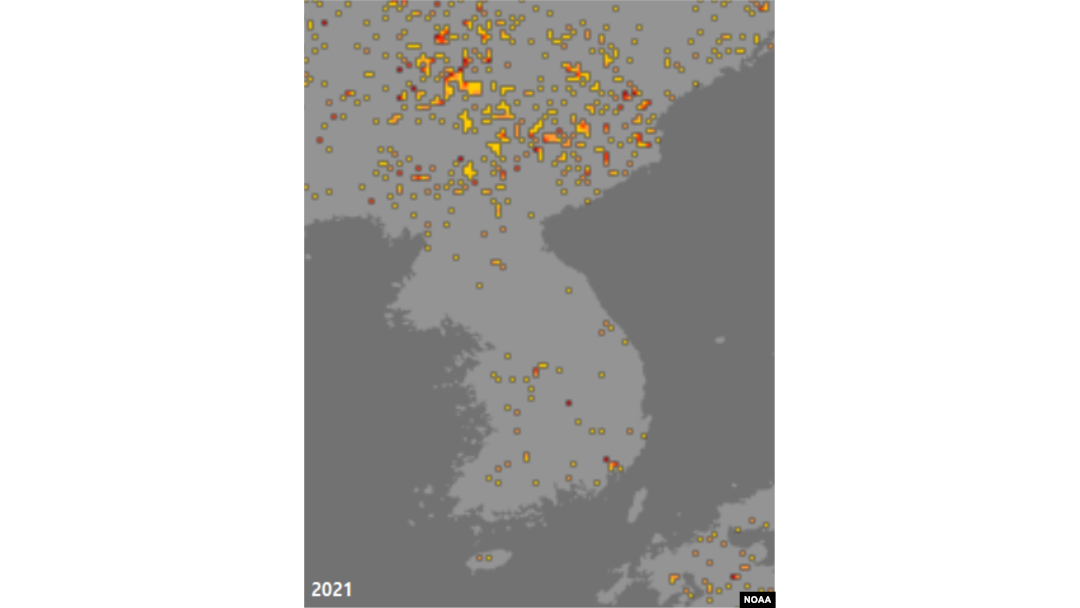 지난해 5월 북한의 가뭄지수. 전반적으로 가뭄이 없었다는 사실을 알 수 있다. 자료=NOAA