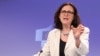 European Commissioner for Home Affairs Cecilia Malmstrom addresses the media at the European Commission headquarters in Brussels, Belgium, Jan. 15, 2014. 