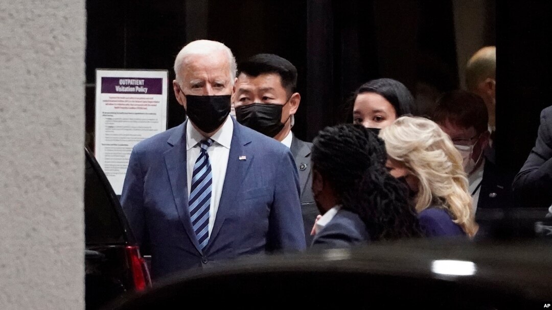 President Joe Biden and first lady Jill Biden leave Walter Reed National Military Medical Center in Bethesda, Md., Sept. 2, 2021, after visiting with injured troops. 