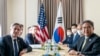토니 블링컨(왼쪽) 미 국무장관이 지난 5일 캄보디아 프놈펜에서 박진(오른쪽) 한국 외교장관과 회담하고 있다. (자료사진)