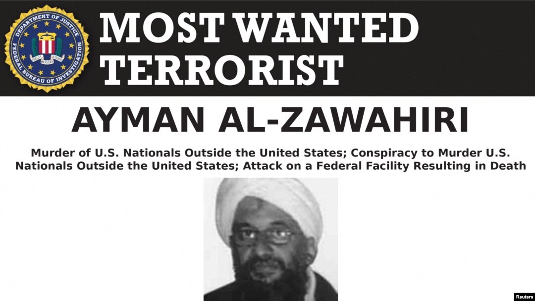AQSh terrorist Ayman al-Zavohiriyning ushlanishi yoki o'ldirilishida yordam bergan axborot uchun 25 million dollar mukofot puli taklif qilayotgan edi 