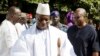 FILE - Yahya Jammeh, center, who has refused to step down as president of Gambia, is seen in Banjul, Gambia, Jan.13, 2017.