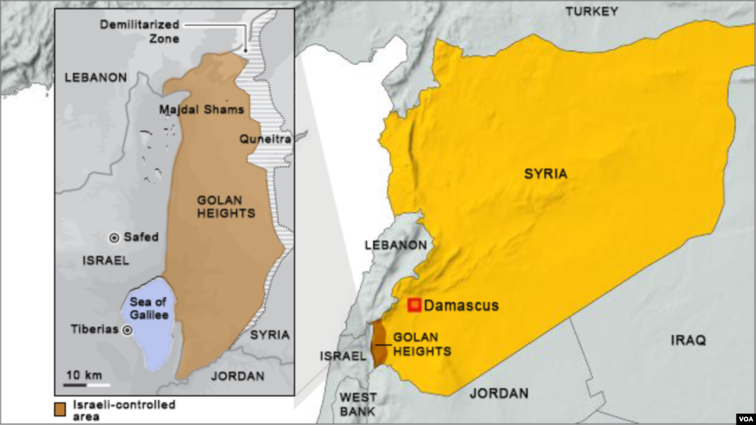 Golan Heights inset map
