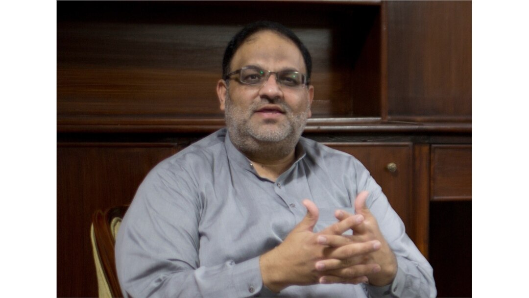FILE - Salim Uddin, a spokesman of the Pakistani Ahmadiyya community talks to The Associated Press in Islamabad, Pakistan, Sept. 26, 2018.