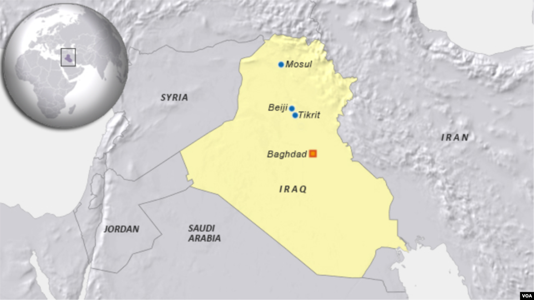 Cities Mosul, Tikrit and Beiji, Iraq