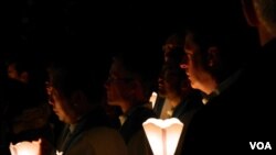 Priests with the Roman Catholic Foreign Missions Society of Paris. (Lisa Bryant/VOA)