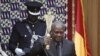 Ghana Vice President John Mahama is sworn in as new President of Ghana in parliament after the passing of the late Ghana President John Atta Mills in Accra, July 24, 2012. 