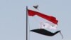 FILE - A bird flies near a torn Syrian national flag in the city of Qamishli, Syria, April 21, 2016.