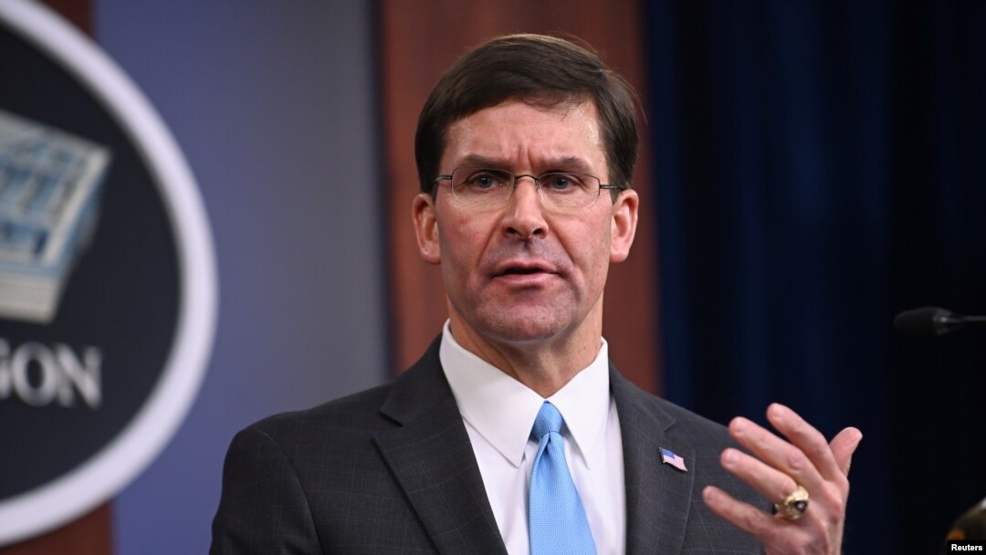 FILE - U.S. Defense Secretary Mark Esper.