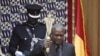Ghana Vice President John Mahama is sworn in as new President of Ghana in parliament after the passing of the late Ghana President John Atta Mills in Accra, July 24, 2012. 
