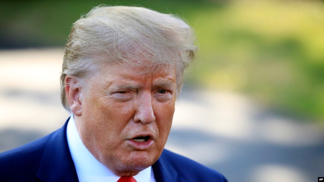 President Donald Trump speaks to reporters before leaving the White House, Sept. 16, 2019, in Washington. 