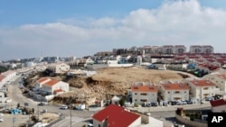 A view overlooks the Jewish West Bank settlement of Ari'el, Jan. 28, 2020. 
