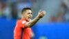Alexis Sanchez réagissant lors d'un match entre le Chili et l'Allemagne, Russie le 2 juillet 2017