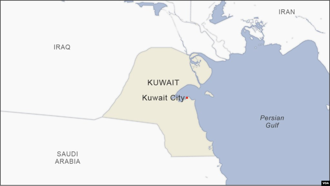Map of Kuwait.