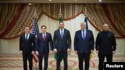 Waziri wa mambo ya nje wa Marekani Marco Rubio, Mshauri wa usalama wa taifa Mike Waltz, waziri wa Ukraine wa mambo ya nje Andrii Sybiha, na Mkuu wa utawala katika Ofisi ya Rais wa Ukraine, Andriy Yermak