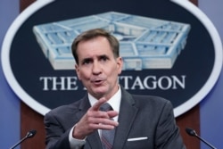 Pentagon spokesman John Kirby speaks during a briefing at the Pentagon, Aug. 13, 2021.
