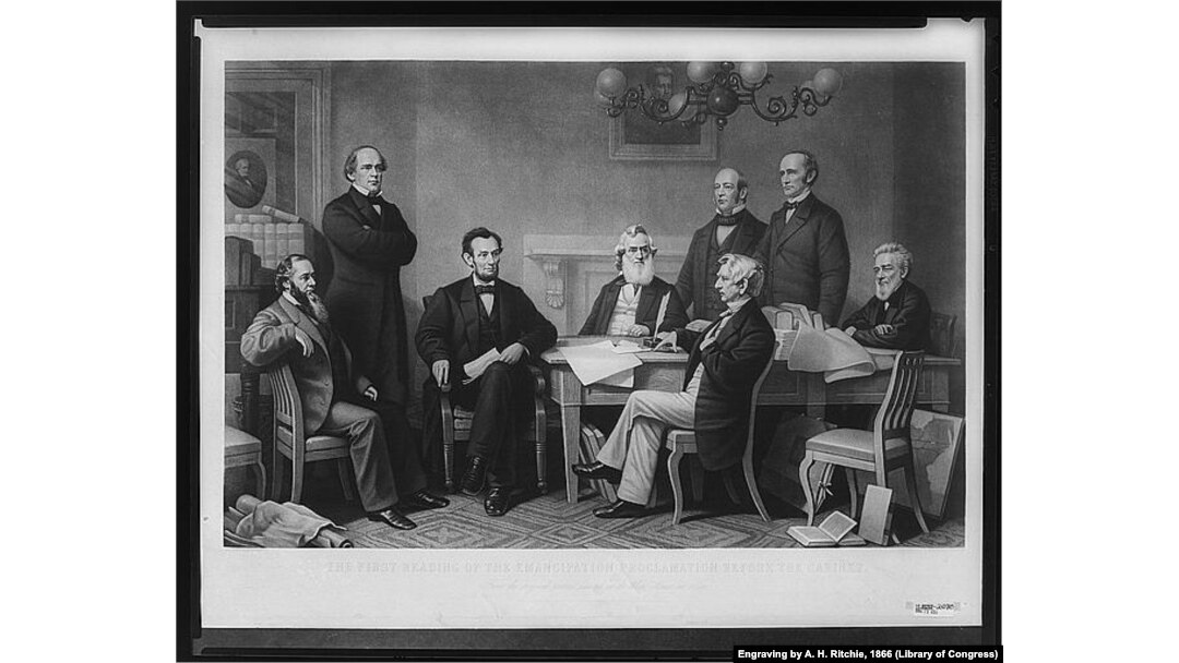 First reading of the Emancipation Proclamation before the cabinet.