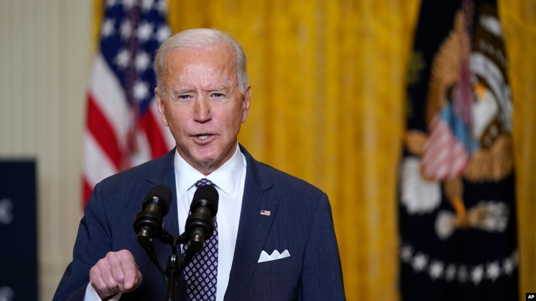 President Joe Biden participates in a virtual event with the Munich Security Conference, in the East Room of the White House, in Washington, Feb. 19, 2021. 