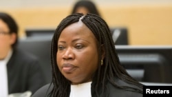 Chief Prosecutor Fatou Bensouda looks on during the case against Congolese militia leader Bosco Ntaganda (not pictured) at the International Criminal Court in The Hague, Feb. 10, 2014.