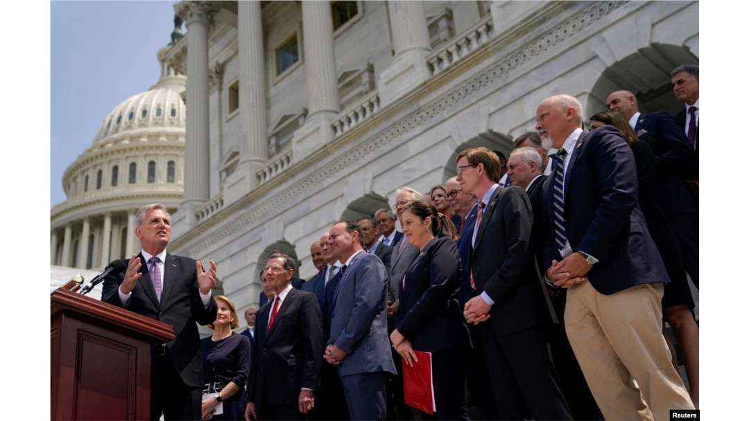 Republican members of Congress speak about debt ceiling negotiations in Washington