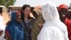 U.S. Deputy Ambassador to the United Nations Michele Sison meets with women at an IDP camp in Maiduguri, NE Nigeria. 
