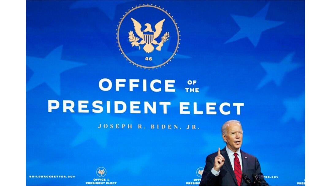 President-elect Joe Biden speaks during an event at The Queen theater in Wilmington, Del., Dec. 8, 2020.