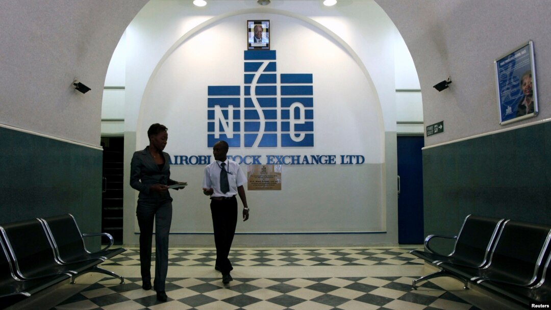 Investors walk out of the Nairobi Stock Exchange in Kenya's capital Nairobi, Mar. 4, 2010. 