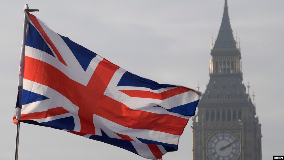 FILE - A Union flag flies in front of the Big Ben clock tower in London, Britain, Jan. 23, 2017. 