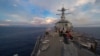 The Arleigh-burke class guided-missile destroyer USS Dewey (DDG 105) transits the South China Sea, May 6, 2017.