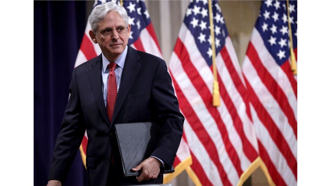 Attorney General Merrick Garland departs after speaking at the Justice Department in Washington, June 15, 2021.