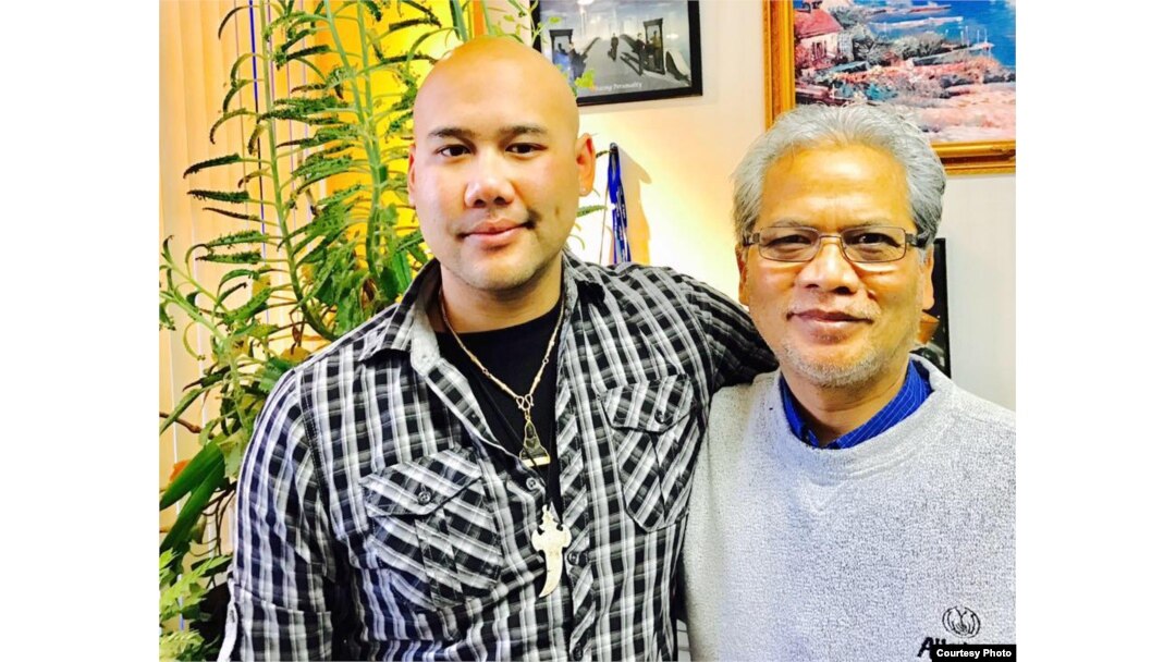 Tony Chhim and his father, Timothy, are pictured at their home in Nanuet, New York, Dec. 16, 2106. (Photo courtesy of Timothy Chhim)