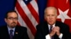 U.S. Vice President Joe Biden, right, accompanied by the U.S. Ambassador to Turkey John R. Bass, talks during a meeting with Turkish civil society groups on first day of his visit to Turkey, in Istanbul, Jan. 22, 2016. 