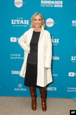 Producer Jennifer Fox poses at the premiere of "Velvet Buzzsaw" during the 2019 Sundance Film Festival, Jan. 27, 2019, in Park City, Utah.