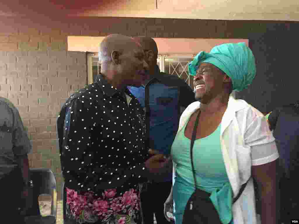 A Zimbabwean at Mtukudzi's funeral wake on Thursday.