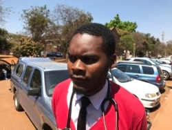 Peter Gabriel Magombeyi, acting president of the Zimbabwe Hospital Doctors Association, pictured in Harare in Sept. 3, 2019, had been reportedly abducted from his home over the weekend. (C. Mavhunga/VOA)