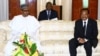President of Cameroon Paul Biya (R) meeting with his Nigerian counterpart, Muhammadu Buhari, at the presidential palace in Yaounde, Cameroon, July 29, 2015.