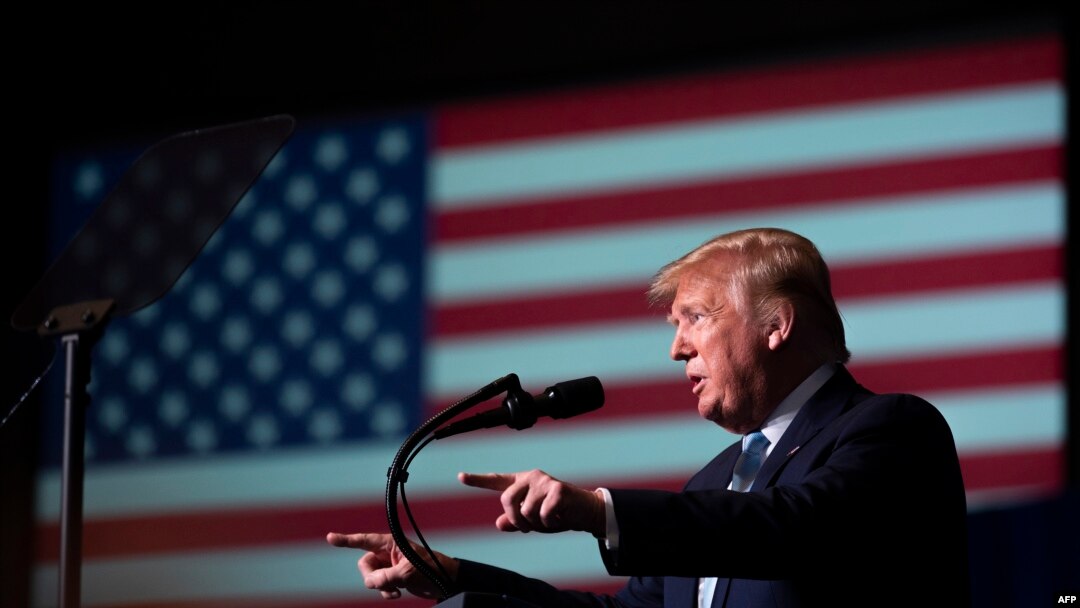 FILE - U.S. President Donald Trump speaks during a campaign event in Miami, Florida, Jan. 3, 2020.