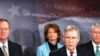 Senate Minority Leader Mitch McConnell (second from r) briefs the media about his congressional delegation's recently completed trip to Afghanistan and Pakistan as Sen. Mike Crapo (left), Sen. Lisa Murkowski and Sen. Roger Wicker (right) listen, 12 Jan 20
