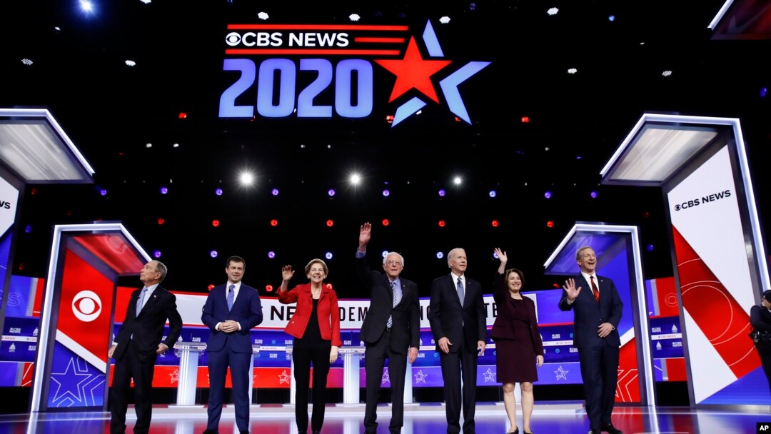 Democratic presidential candidates participate in a Democratic presidential primary debate, Tuesday, Feb. 25, 2020, in Charleston, S.C.