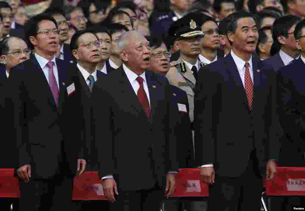 တရုတ်အမျိုးသားနေ့အခမ်းအနားကို တက်ရောက်လာတဲ့ ဟောင်ကောင်အုပ်ချုပ်ရေးအဖွဲ့