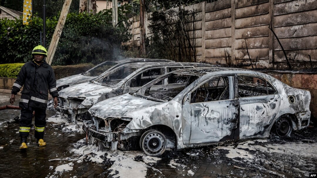 Terrorchilik xuruji amalga oshirilgan mehmonxona oldi, Nayrobi, Keniya, 15-yanvar, 2019-yil.