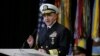 FILE - Adm. Charles A. Richard, commander of US Strategic Command, speaks during a ceremony at Offutt AFB in Nebraska, Nov. 18, 2019
